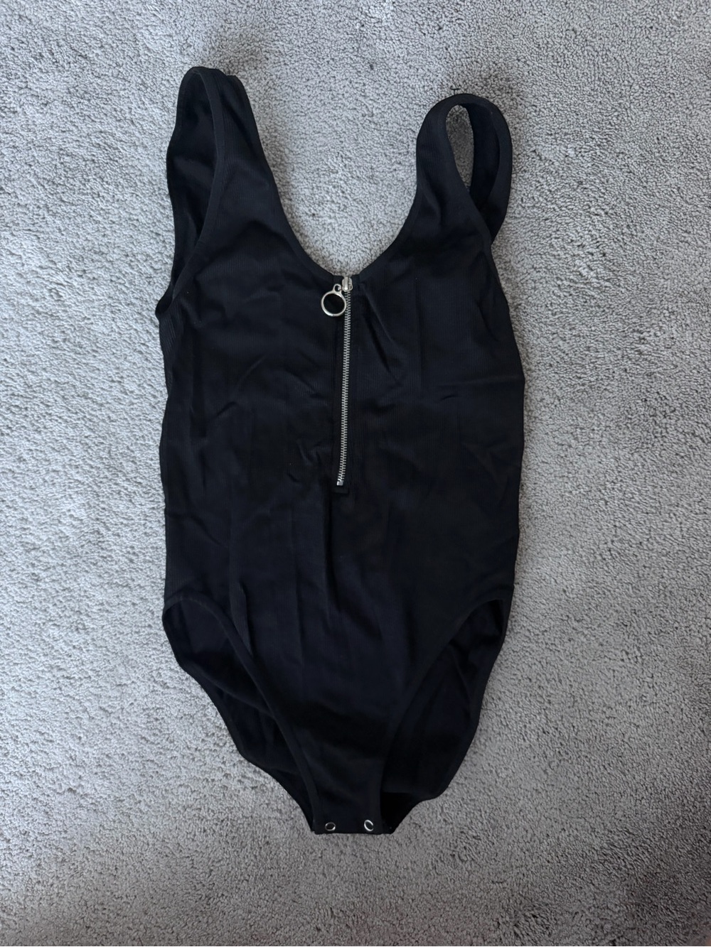 Forever 21 Black Zip-Front Kids One-Piece Bodysuit